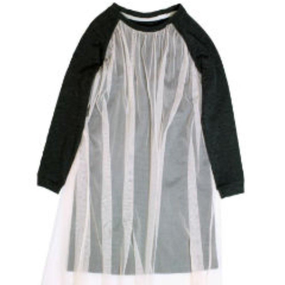 Frenchie Mini Couture Dark Grey Dress & Pink Tulle